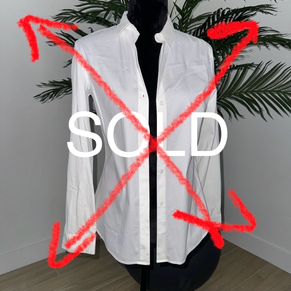 Theory White Button Down Medium - Picture 1 of 5